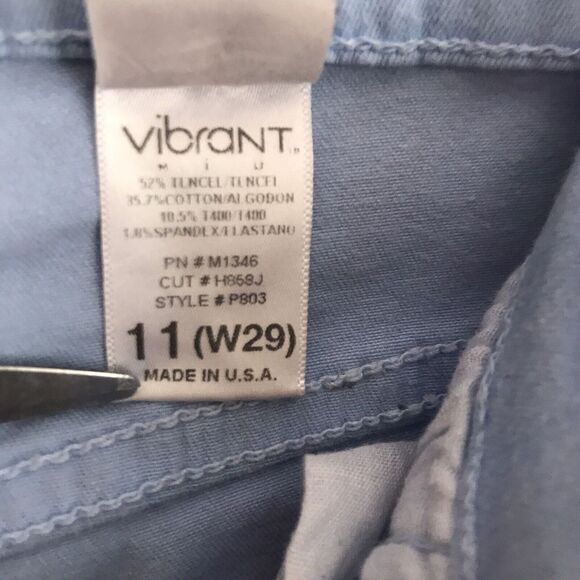 Vibrant‎ MIU Jeans Distressed Light Blue Skinny Legs High Rise Size 11 - Picture 4 of 9